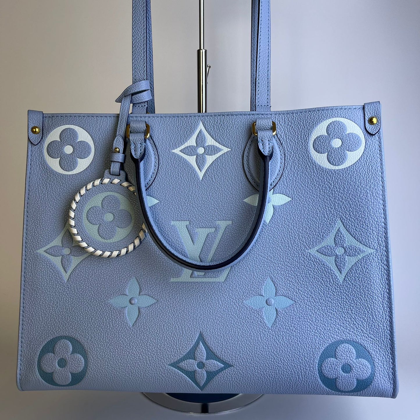 Louis Vuitton	On The Go Monogram Canvas, Baby Blue