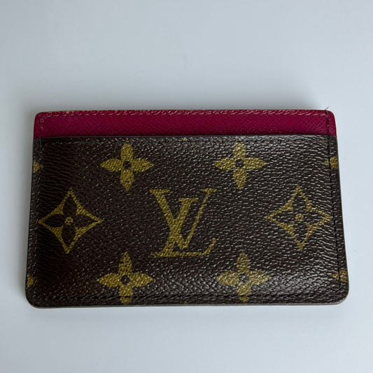 Louis Vuitton	Card Holder Monogram Canvas, Fuschia Pink Lining