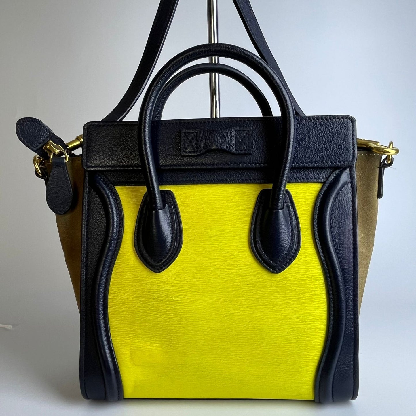 Celine Nano Luggage Tri Color (Black, Yellow, Brown) GHW
