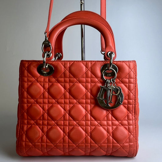 Dior	Lady Dior Medium Orange SHW