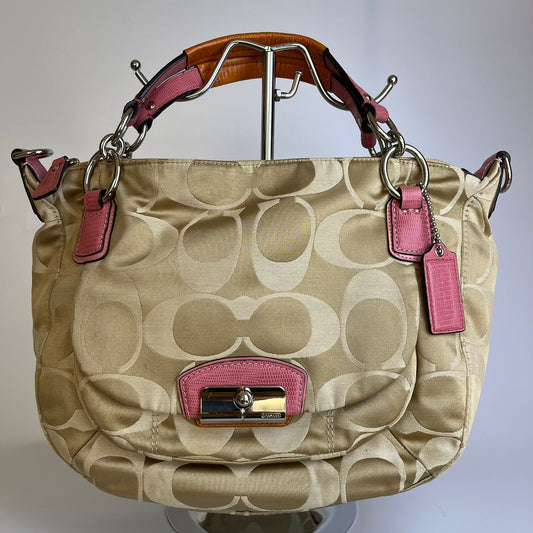 Coach Kristin Hobo Bag Pink Orange