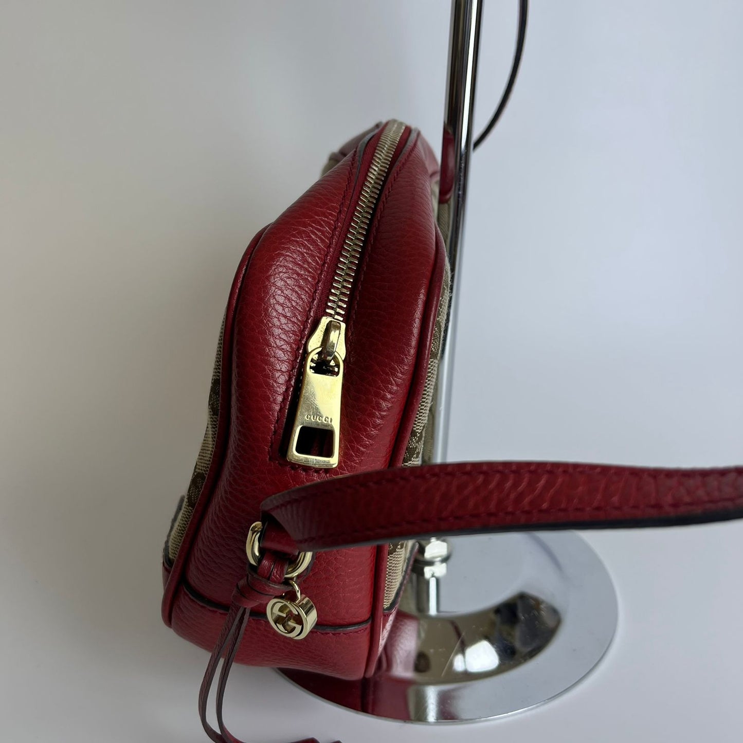 Gucci Bree GG Canvas Red Crossbody Bag
