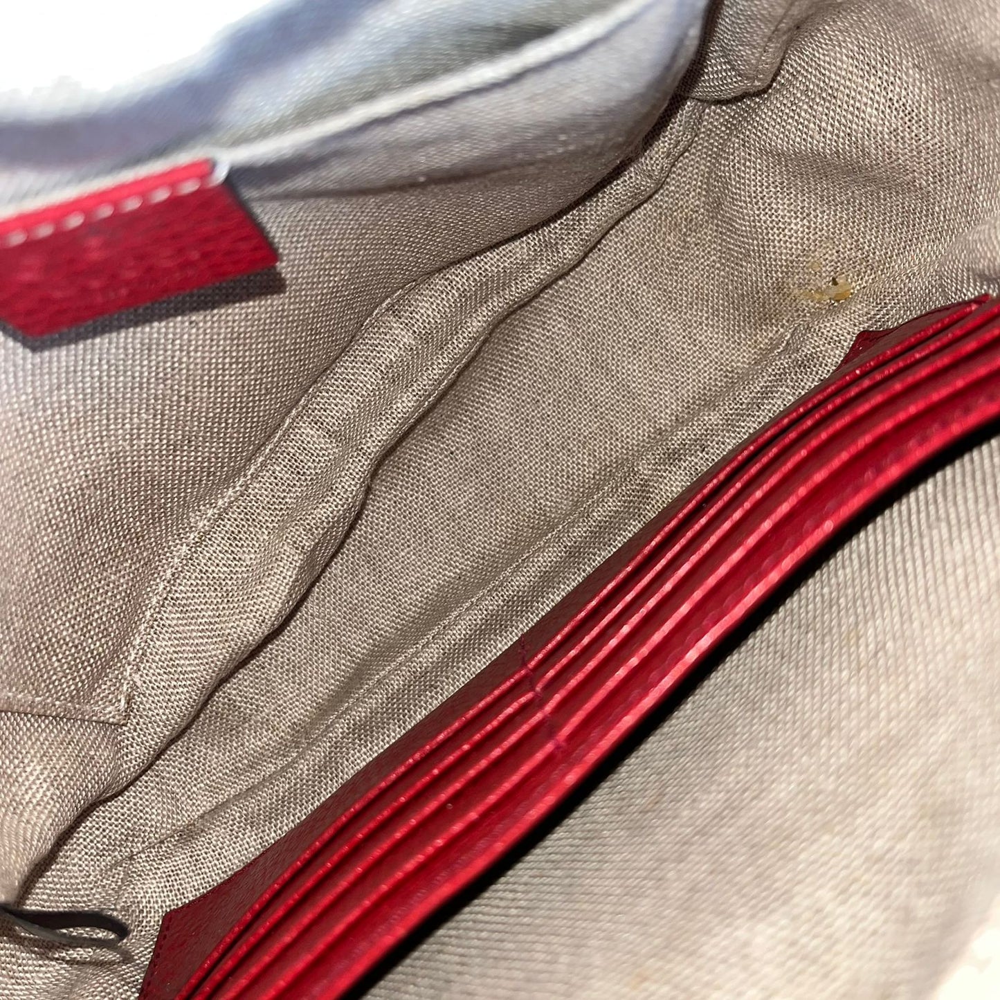 Gucci Bree GG Canvas Red Crossbody Bag