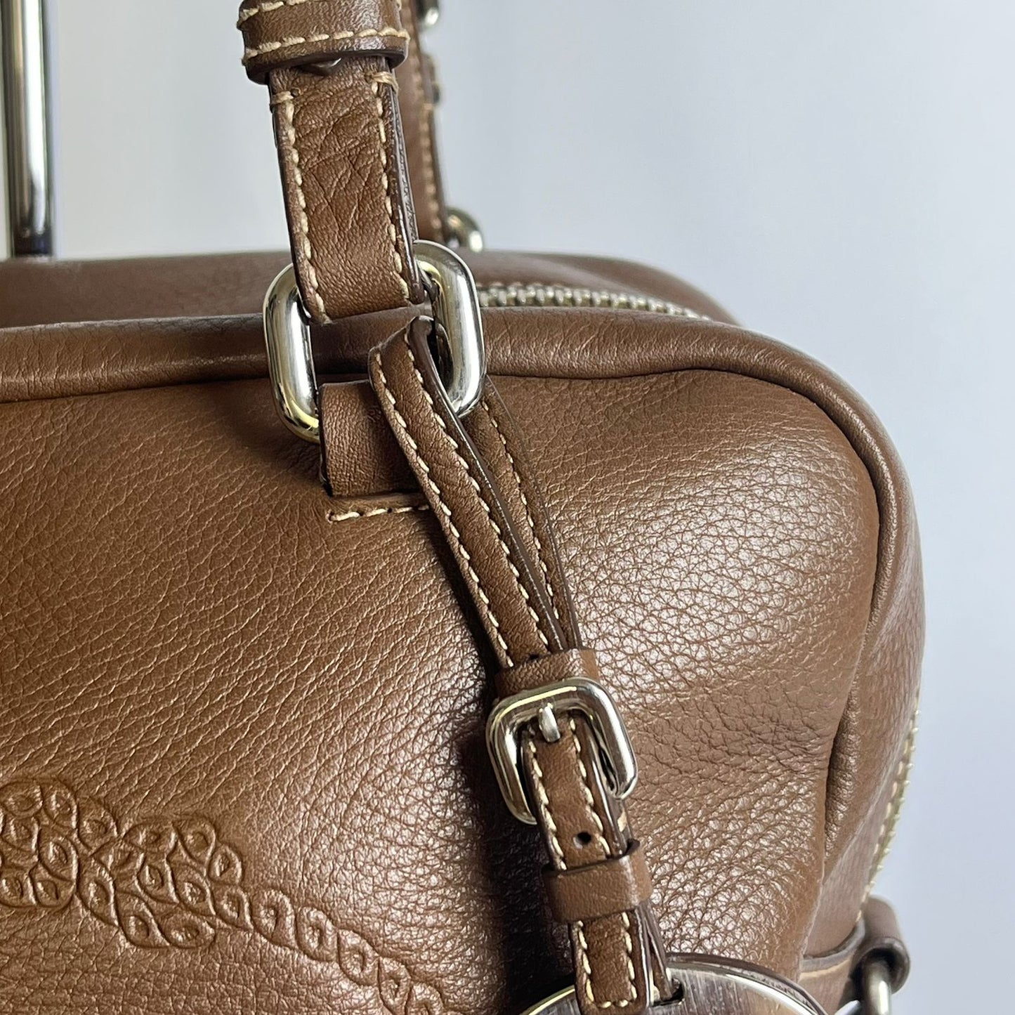 Prada Vitello Daino Bauletto Dark Brown