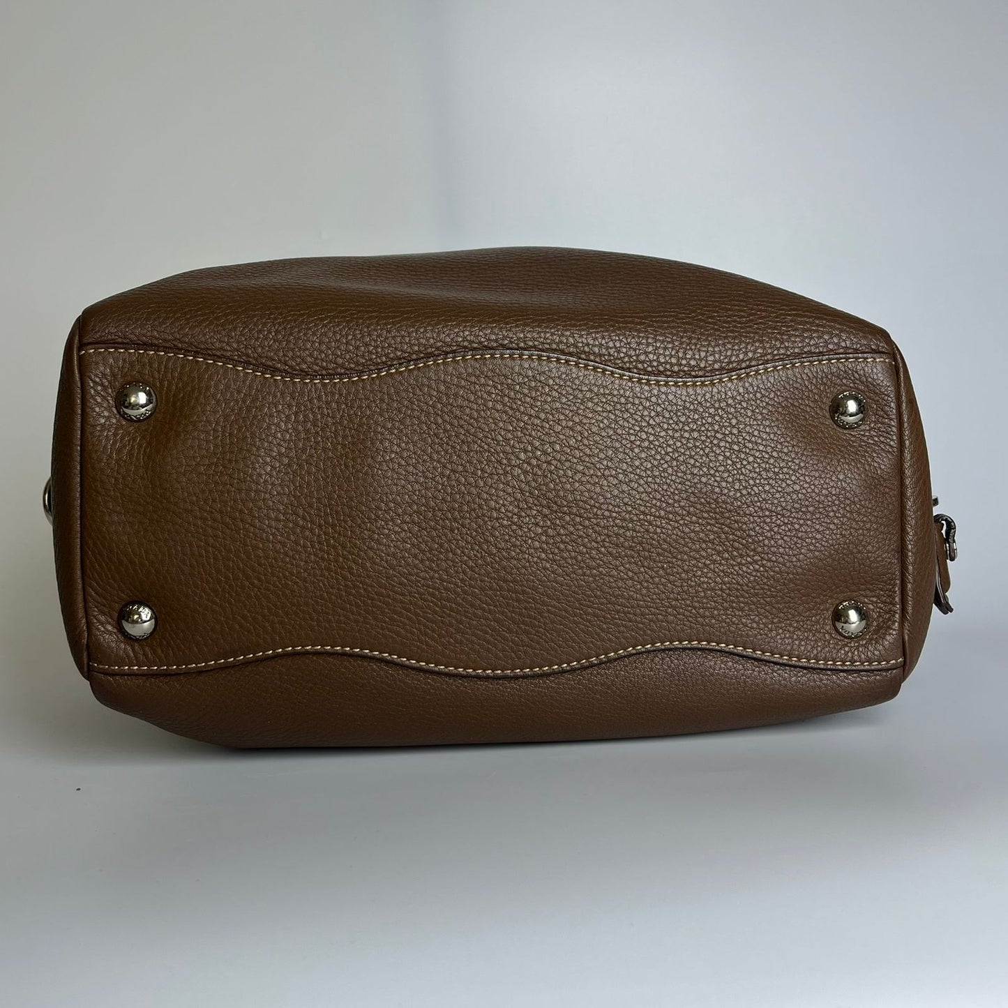Prada Vitello Daino Bauletto Dark Brown