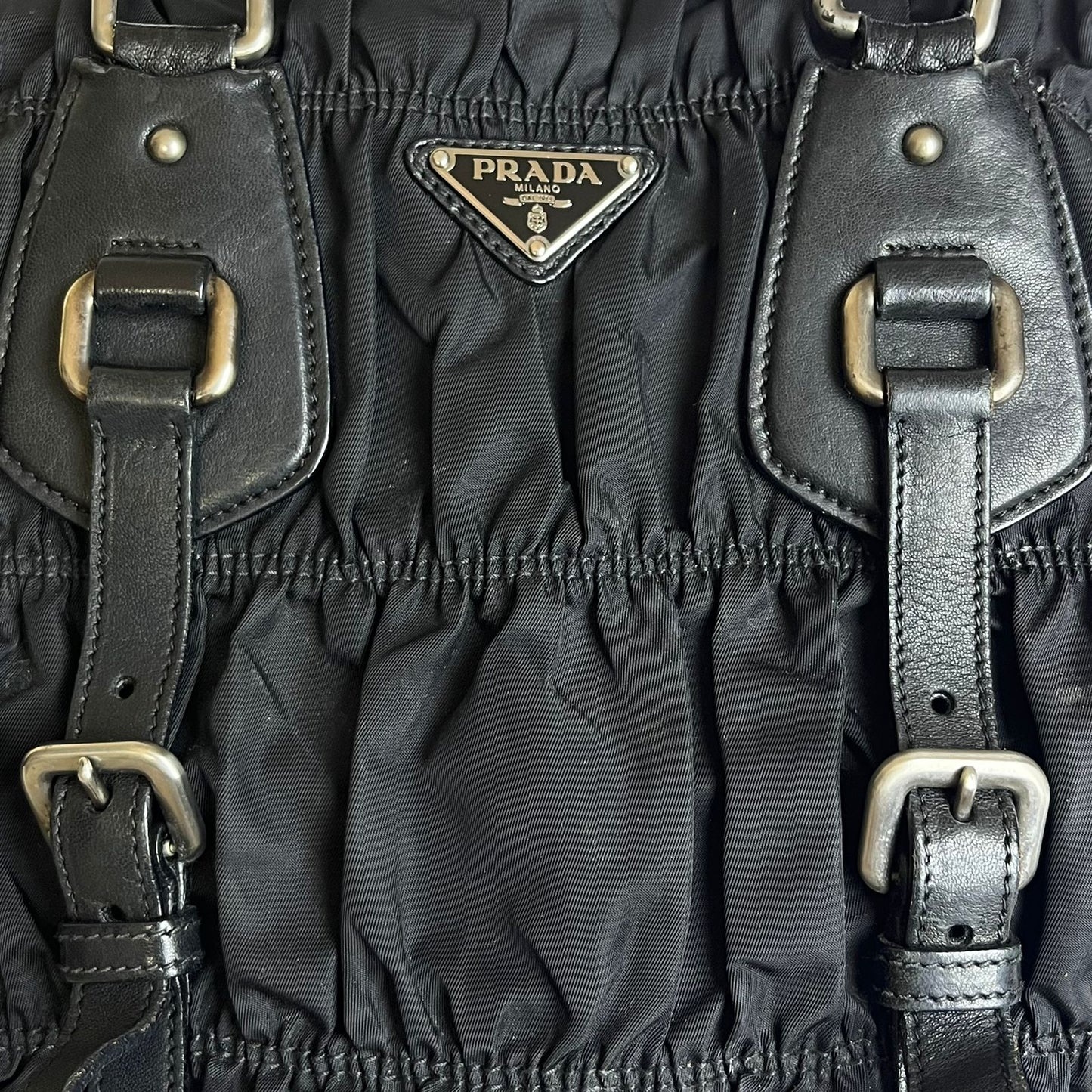 Prada Tessuto Nylon Braided Handle Black