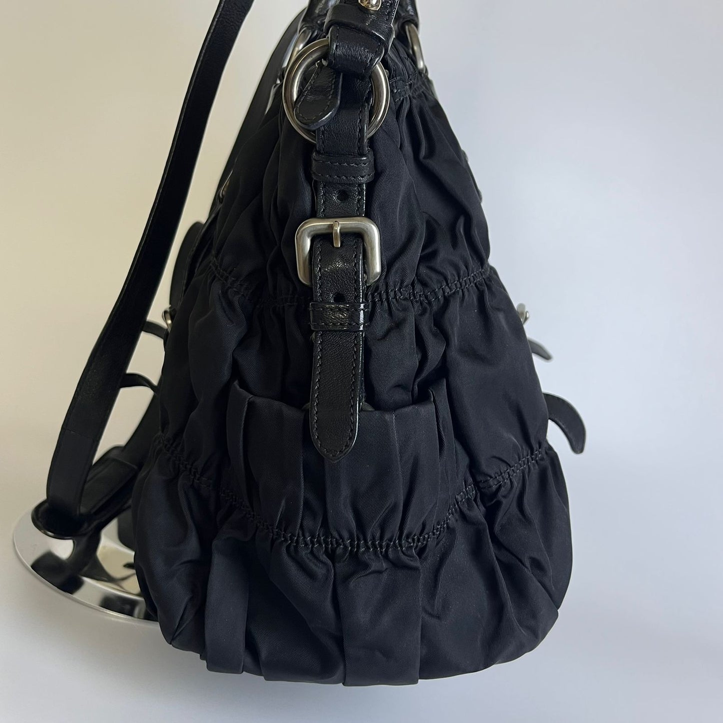 Prada Tessuto Nylon Braided Handle Black