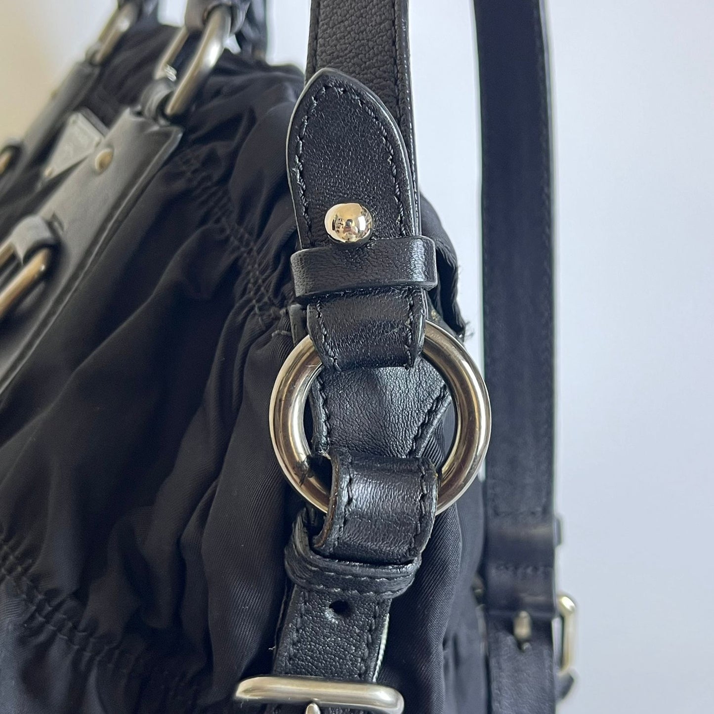 Prada Tessuto Nylon Braided Handle Black
