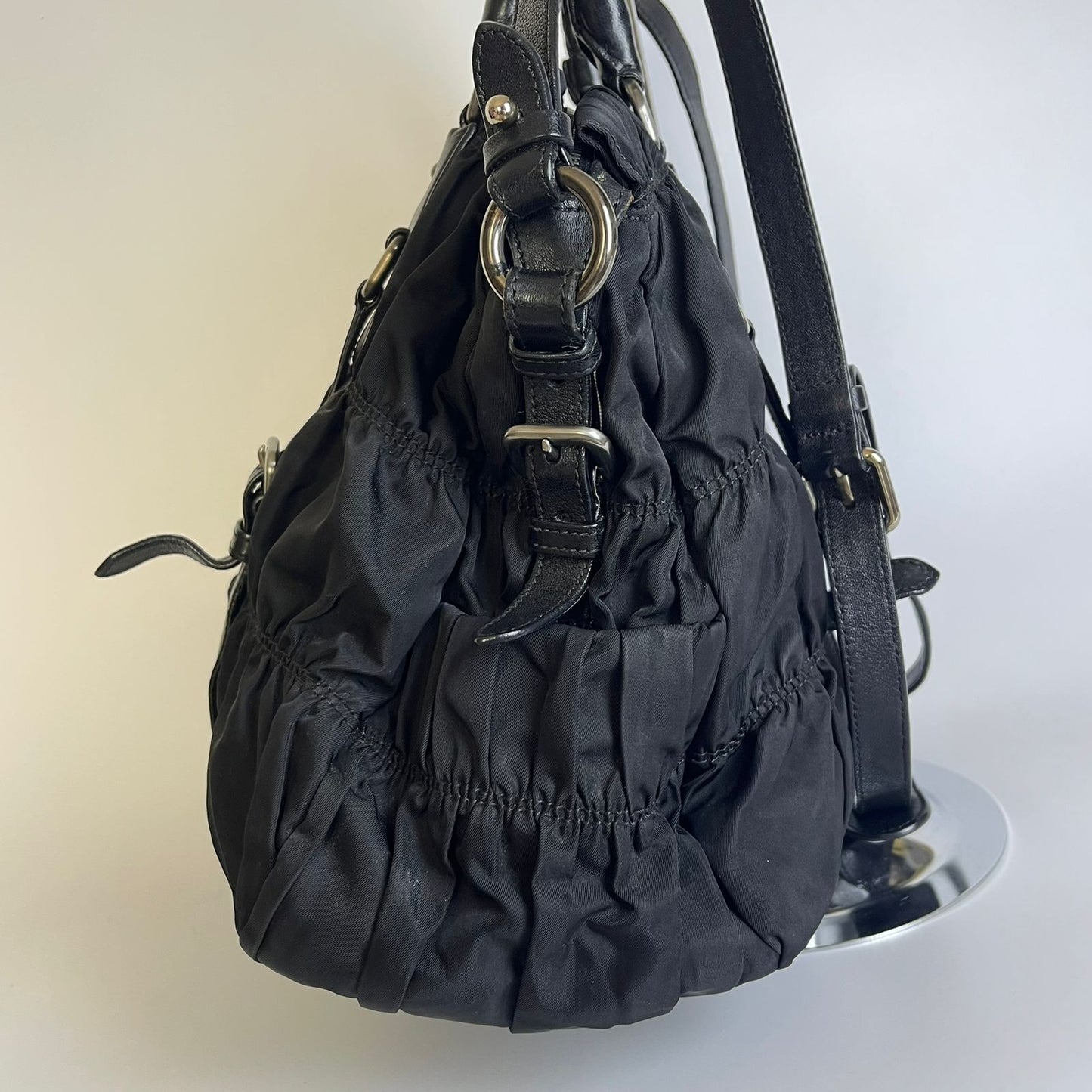 Prada Tessuto Nylon Braided Handle Black