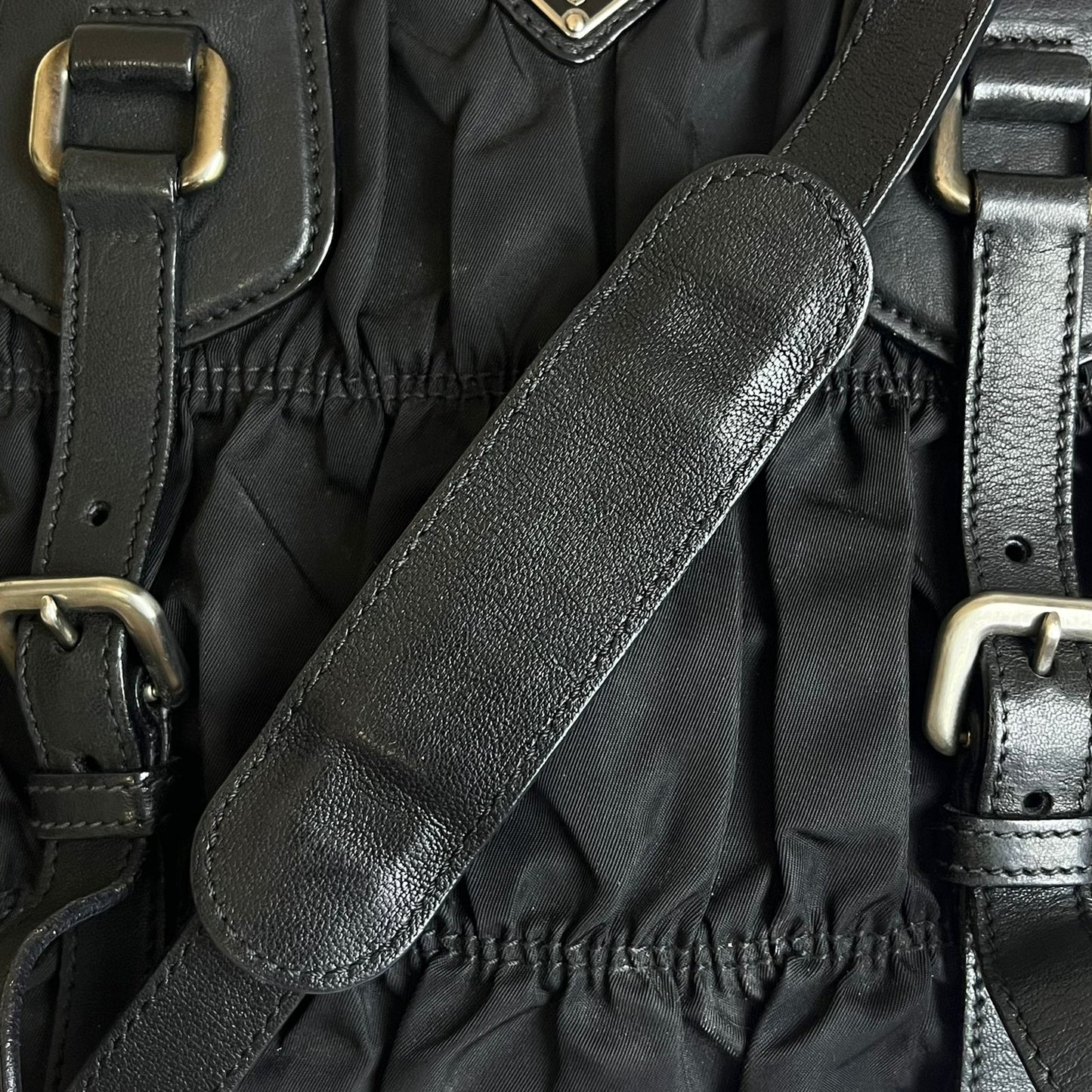 Prada Tessuto Nylon Braided Handle Black