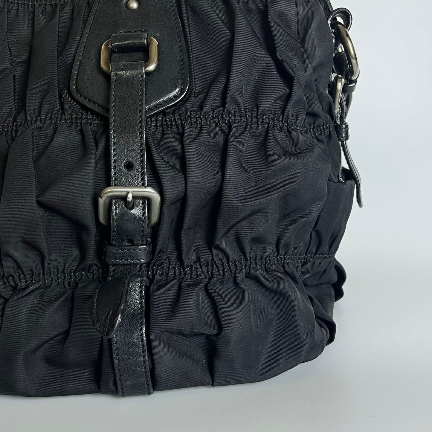 Prada Tessuto Nylon Braided Handle Black