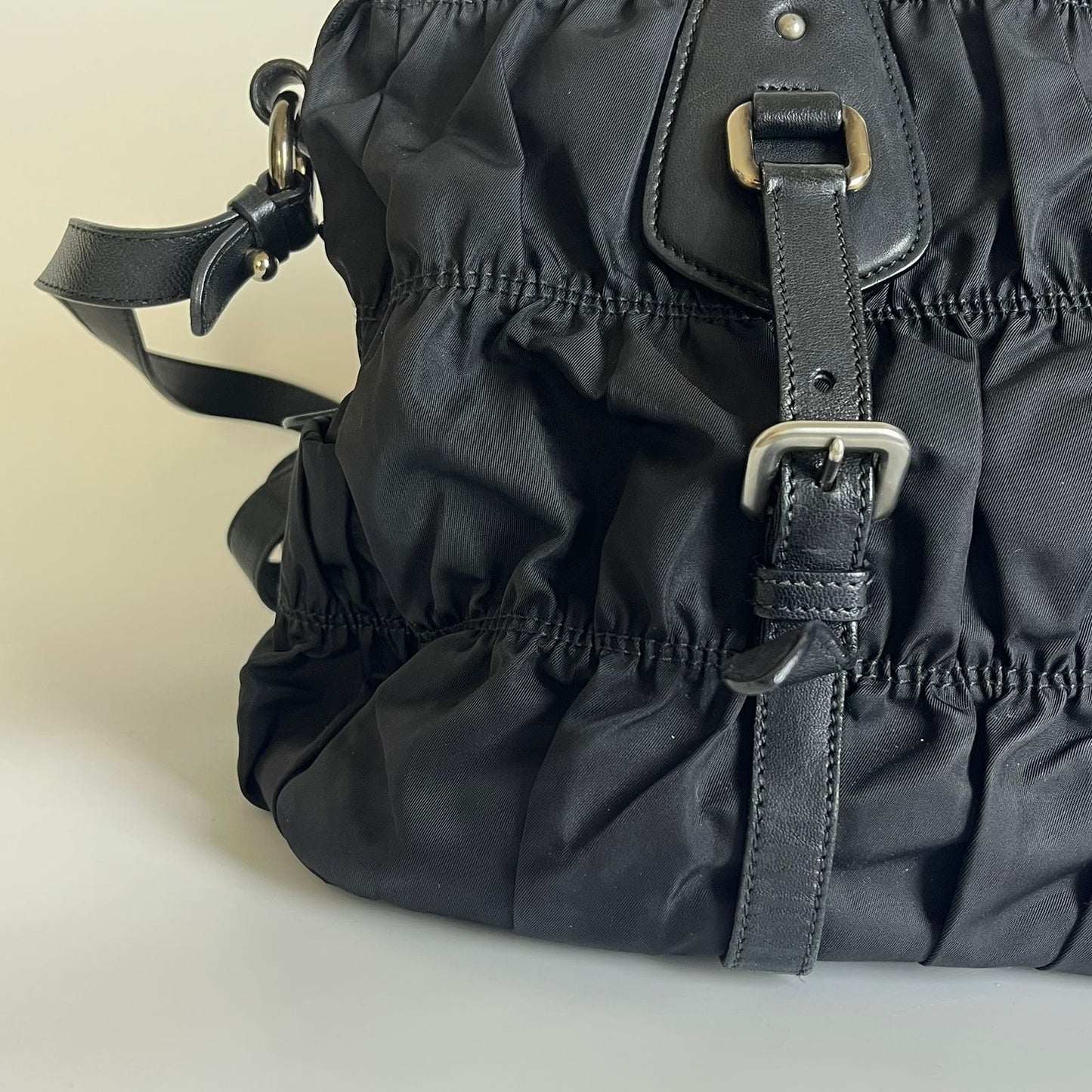 Prada Tessuto Nylon Braided Handle Black