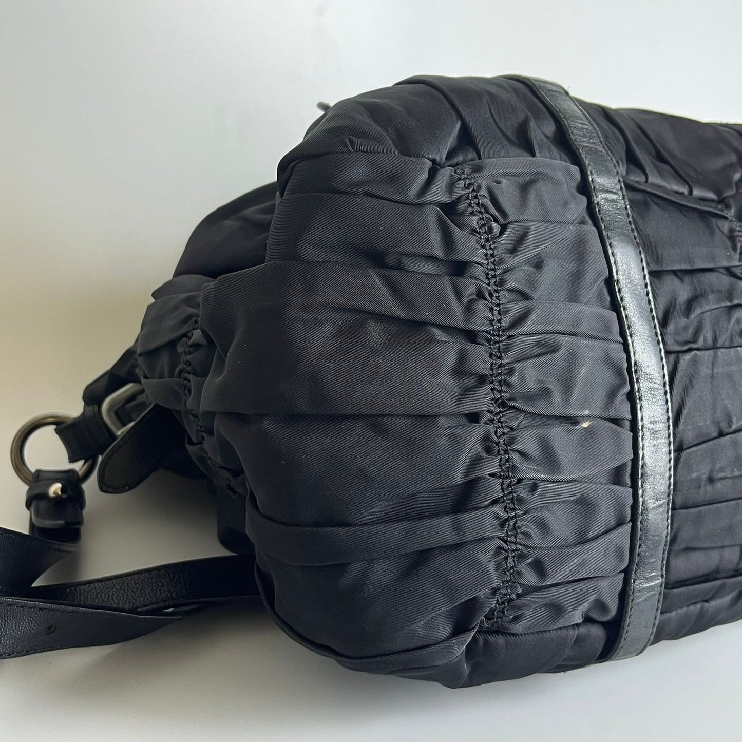 Prada Tessuto Nylon Braided Handle Black