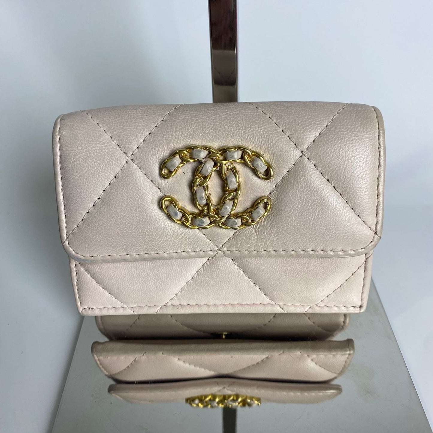 Chanel C19 Small Tri-fold Wallet Pink