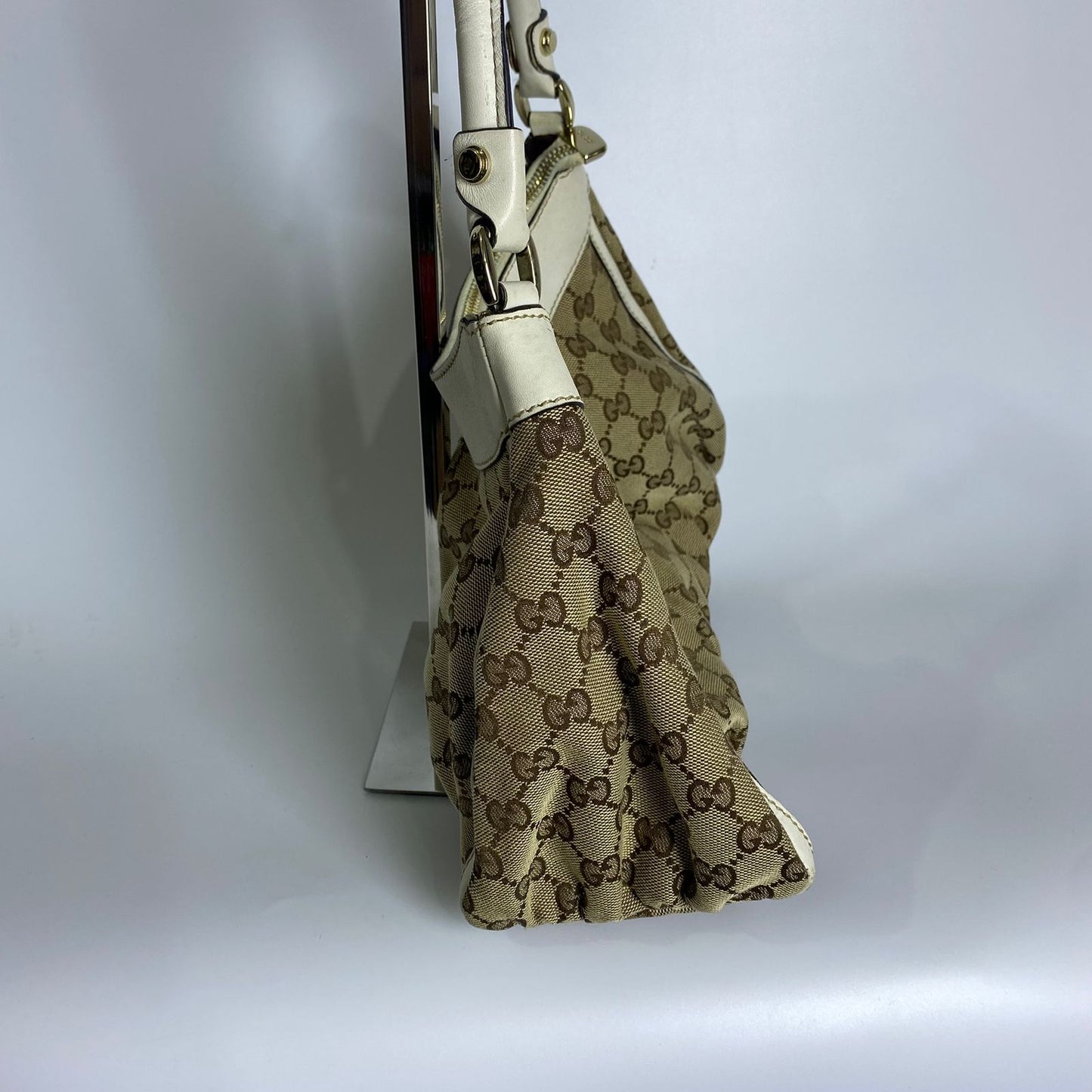 Gucci Abbey D-Ring Hobo Bag (White Trims)