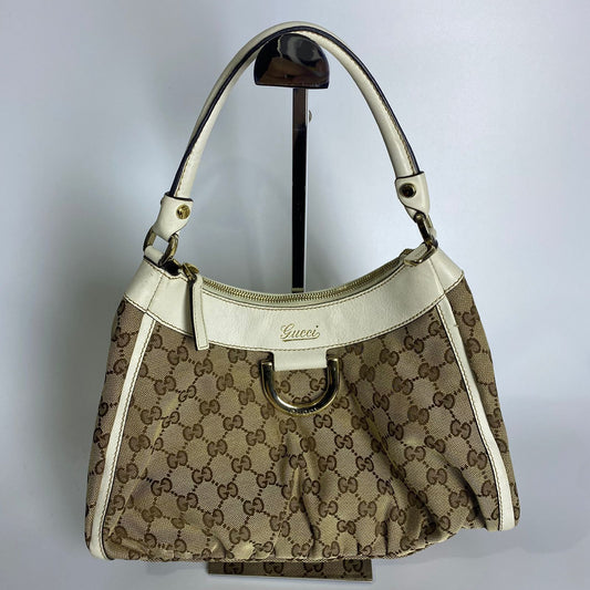 Gucci Abbey D-Ring Hobo Bag (White Trims)