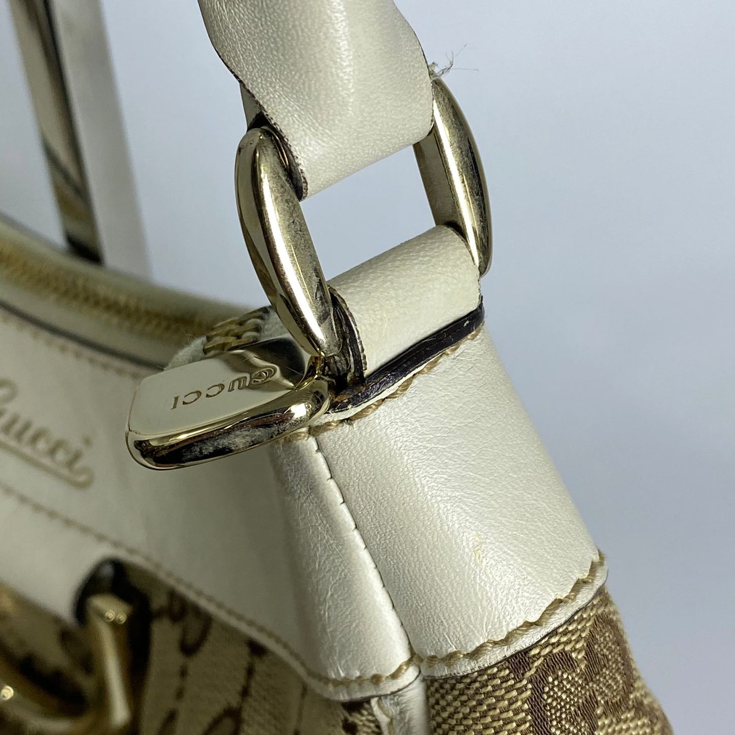 Gucci Abbey D-Ring Hobo Bag (White Trims)