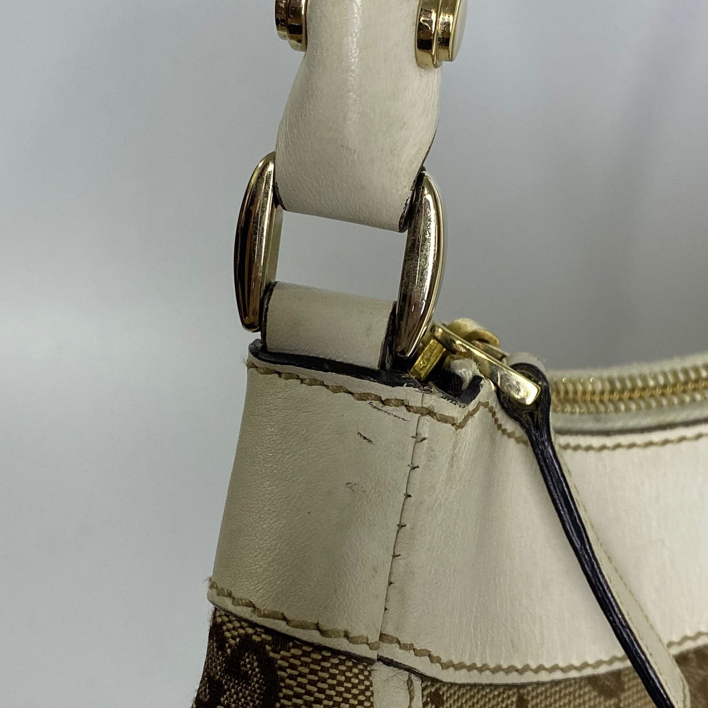 Gucci Abbey D-Ring Hobo Bag (White Trims)