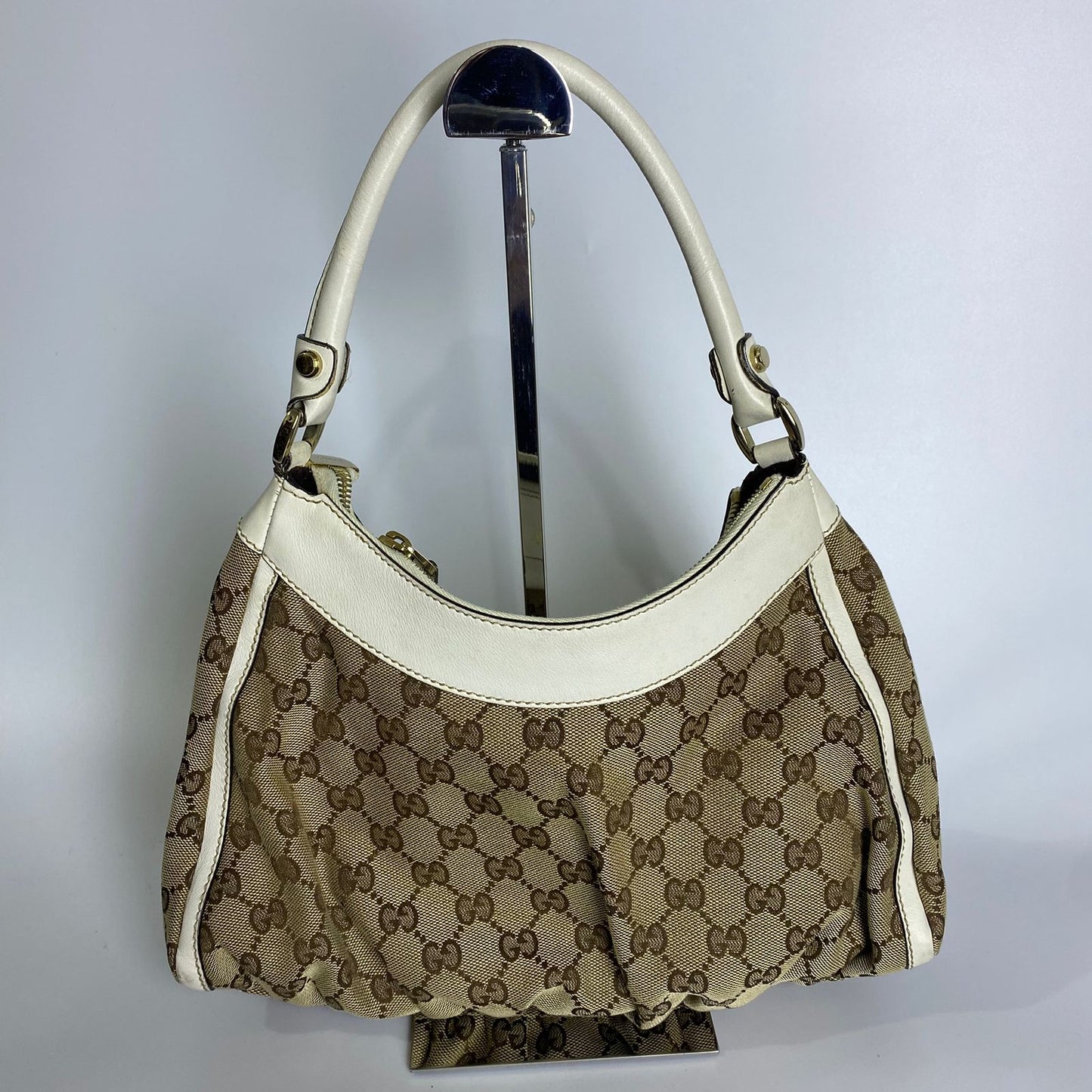 Gucci Abbey D-Ring Hobo Bag (White Trims)