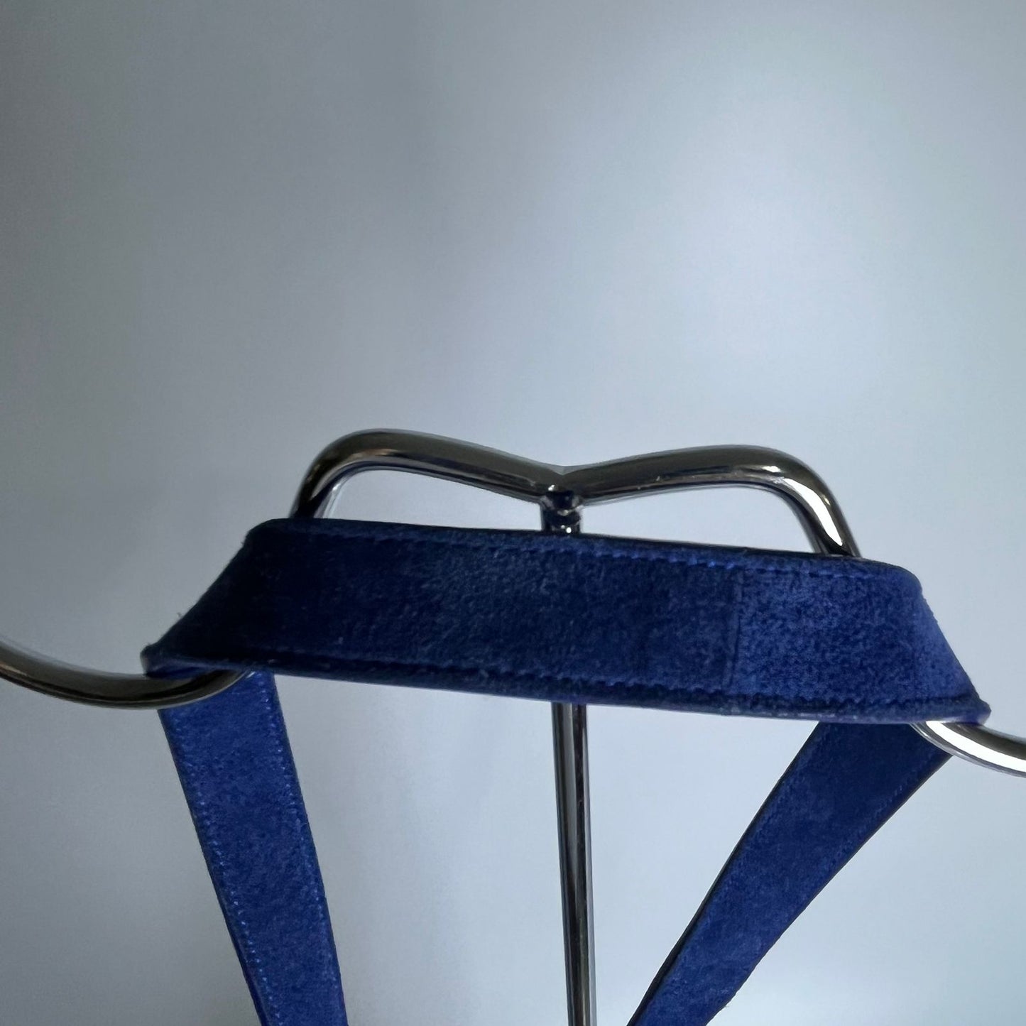 YSL	Emmanuelle Fringe Bucket Blue Suede
