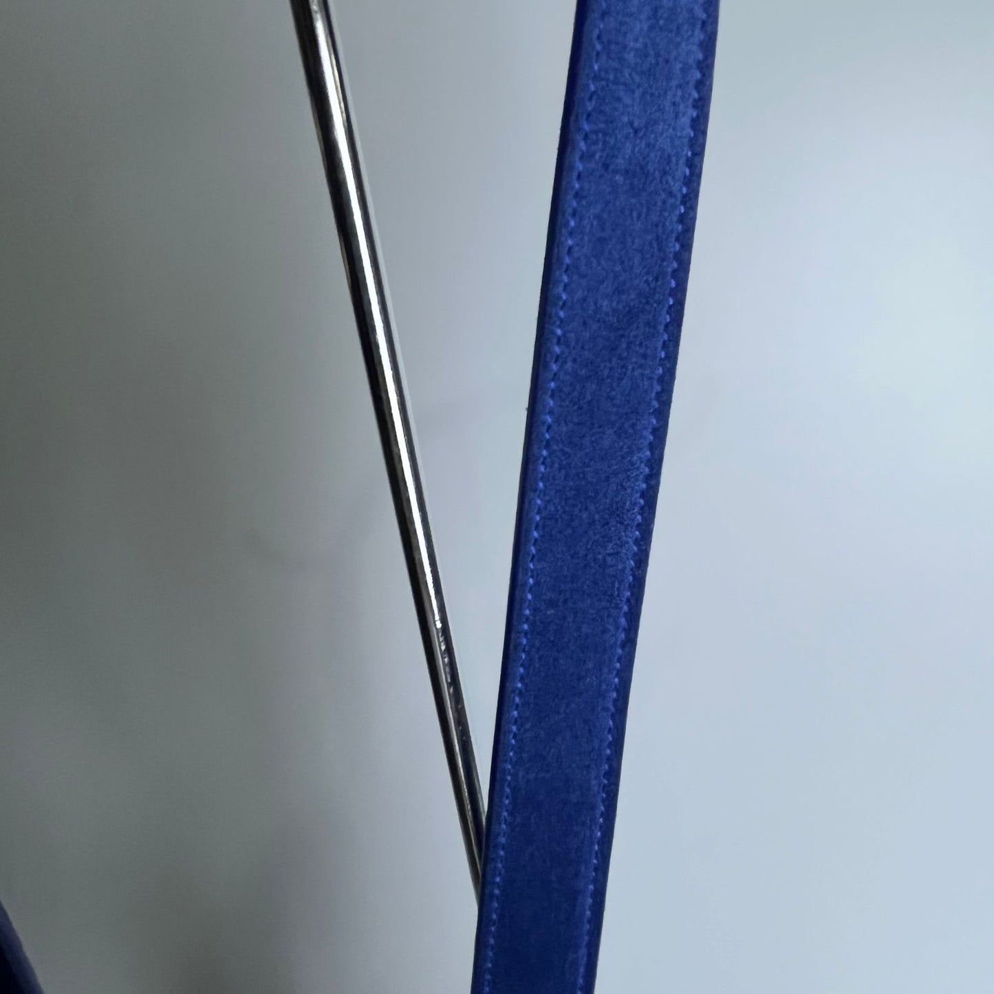 YSL	Emmanuelle Fringe Bucket Blue Suede