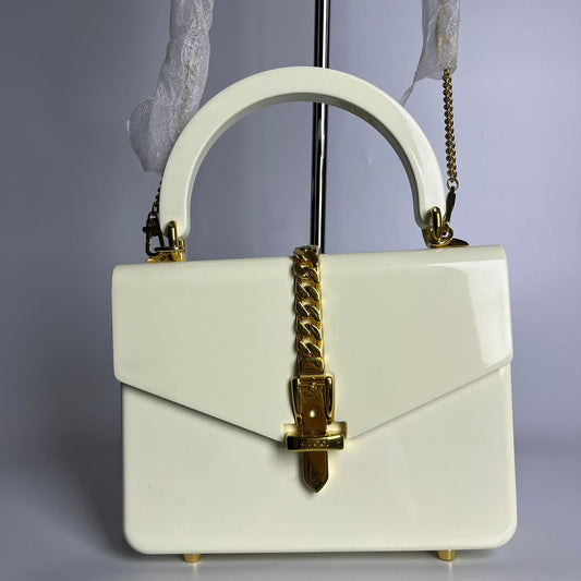 Gucci Mini Sylvie 1969 Plexiglas White
