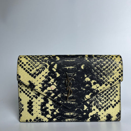 Saint Laurent	Snakeskin Embossed Monogram Envelope