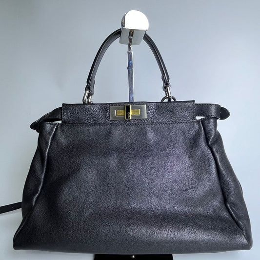 Fendi Peekaboo Black Leather