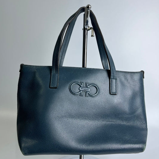 Ferragamo Gancini Mini Tote Bag Blue
