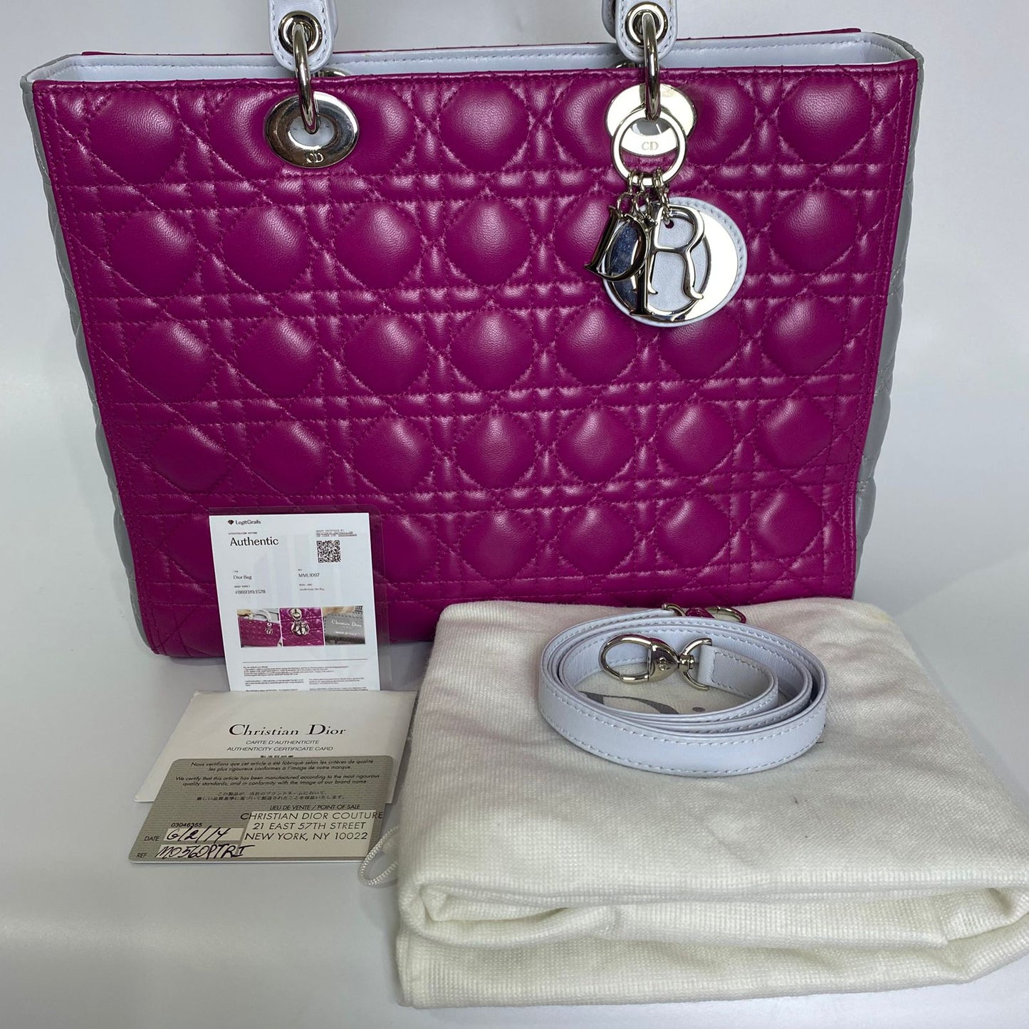 Dior	Lady Dior Bi-color Purple/Gray