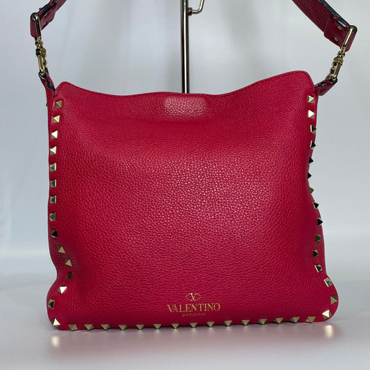Valentino Hobo Rockstud Fuschia Pink