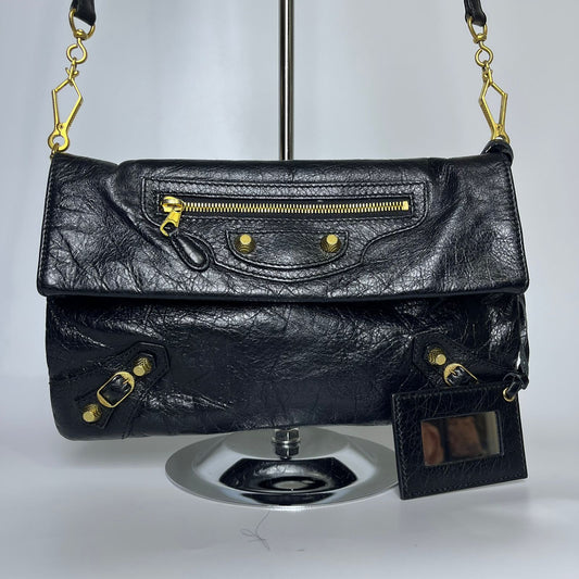 Balenciaga Motocross G12 Envelope Clutch Black (GHW)