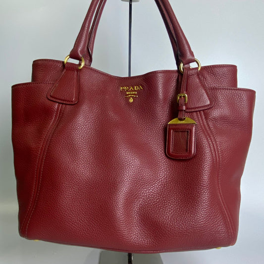 Prada Vitello Daino Side Pocket Red