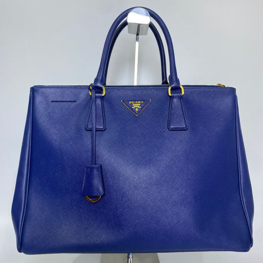 Prada Saffiano Double Zip Tote Blue