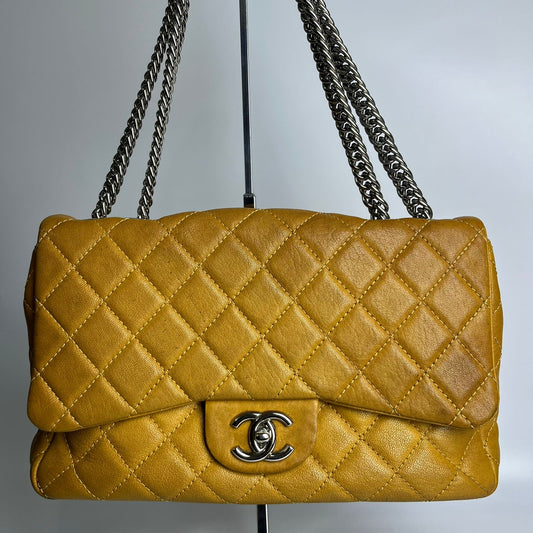Chanel Classic Flap Bag Yellow, Silver Hardware