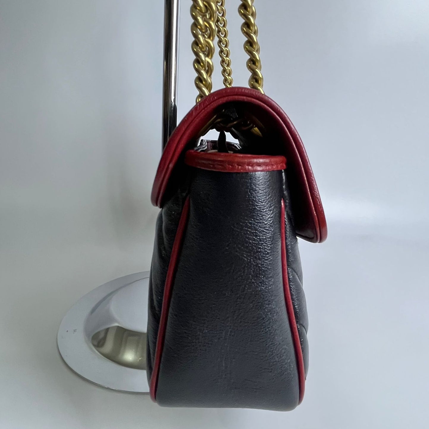 Gucci Marmont Flap Black with Red Trims