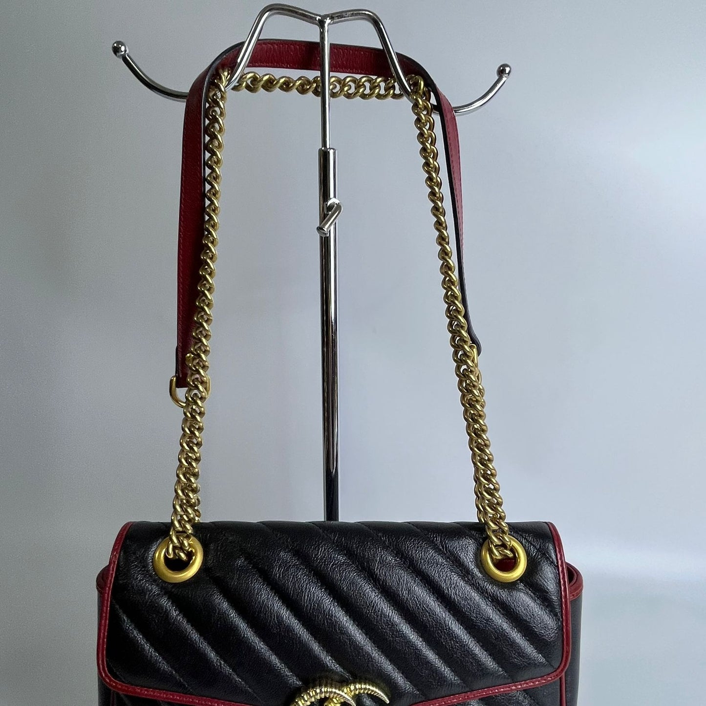 Gucci Marmont Flap Black with Red Trims