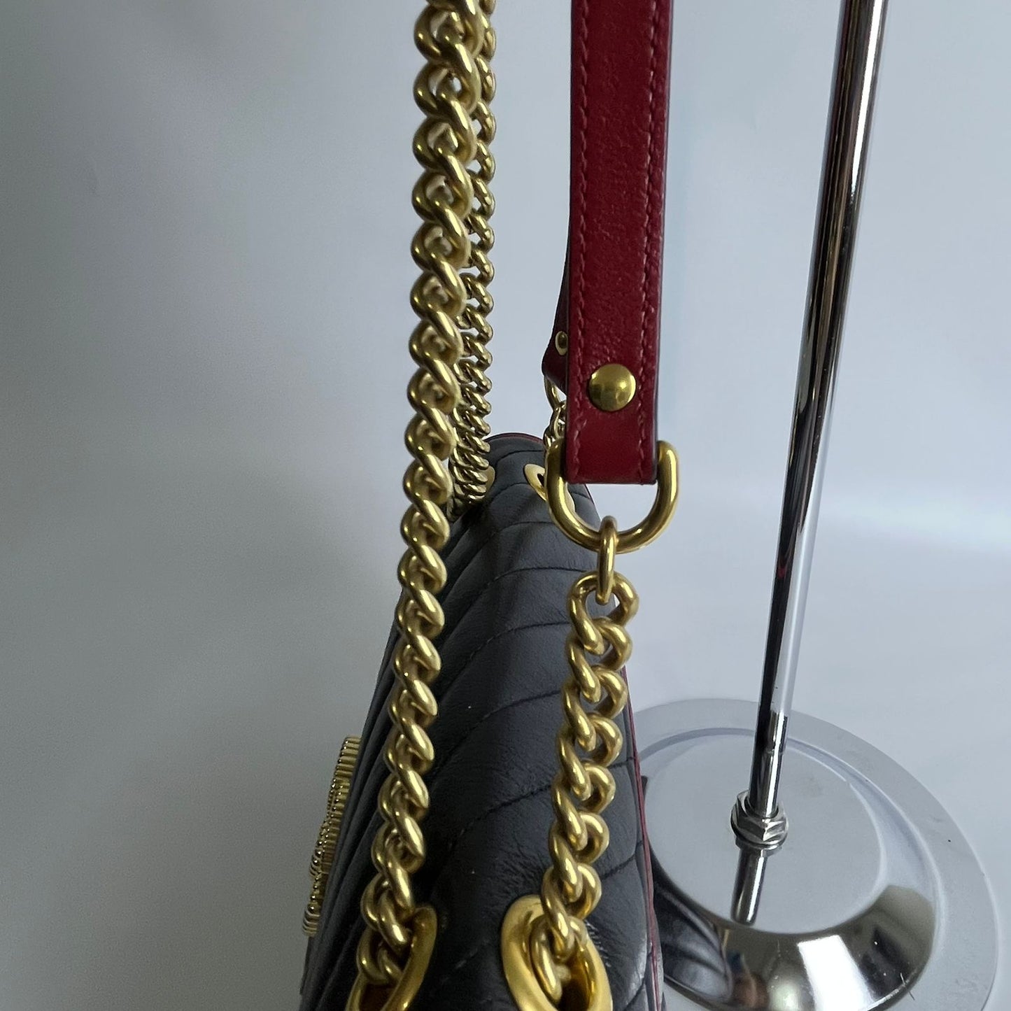 Gucci Marmont Flap Black with Red Trims