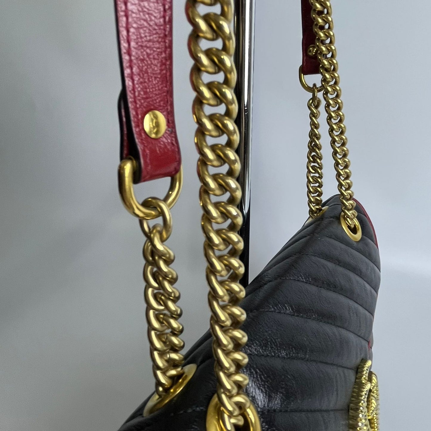 Gucci Marmont Flap Black with Red Trims