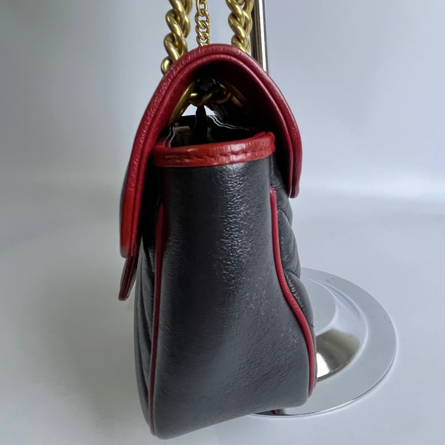 Gucci Marmont Flap Black with Red Trims