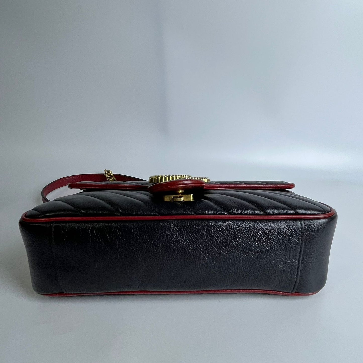 Gucci Marmont Flap Black with Red Trims