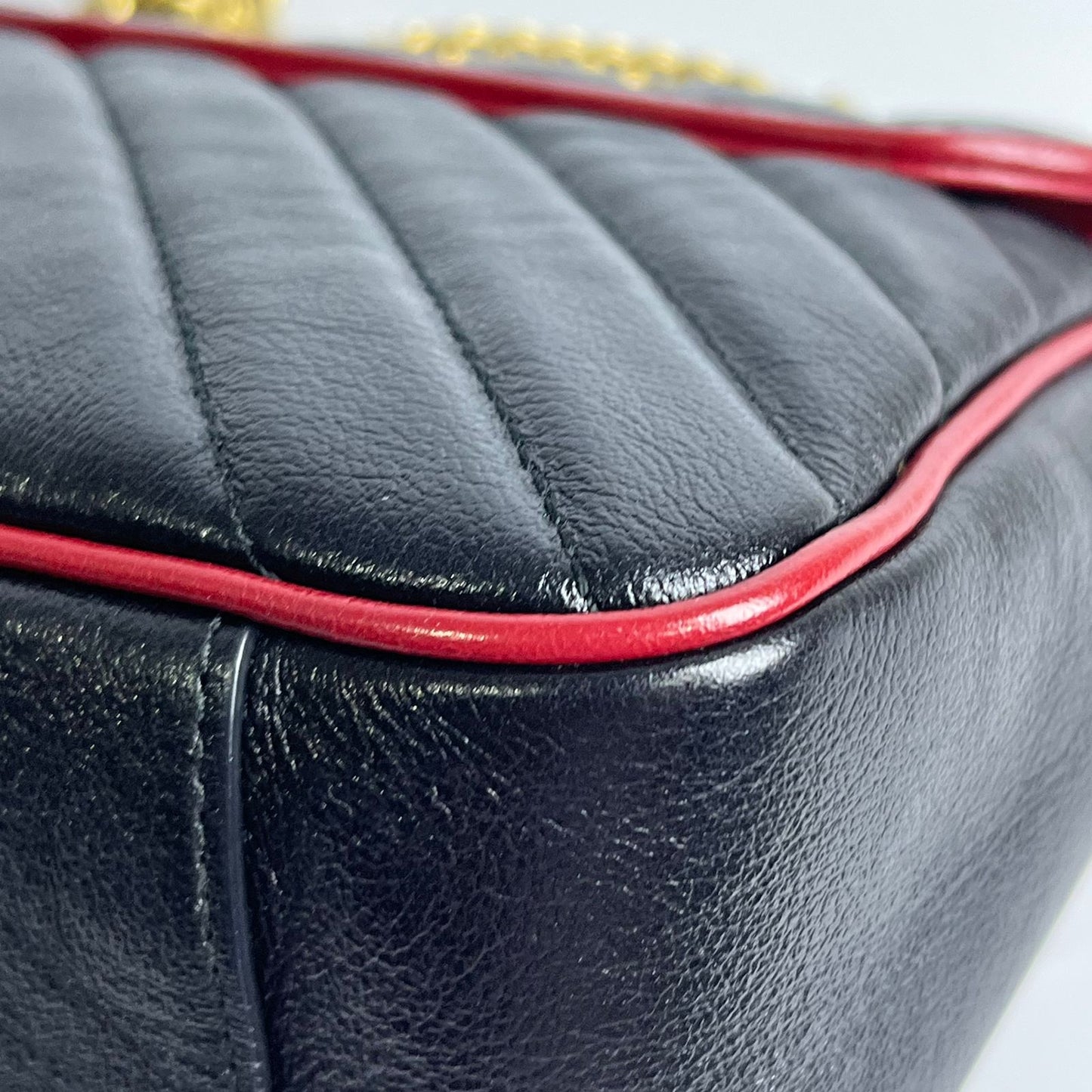 Gucci Marmont Flap Black with Red Trims