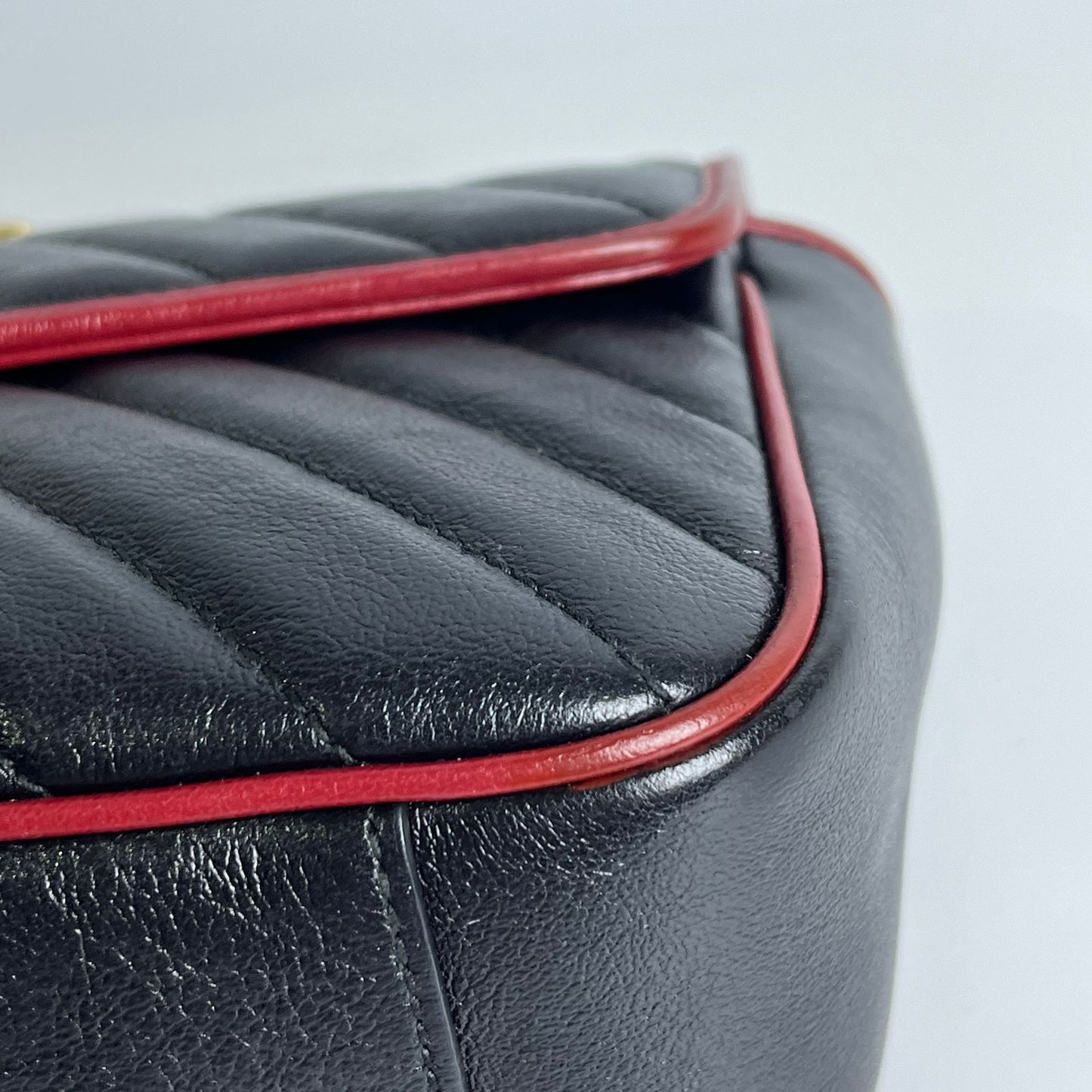 Gucci Marmont Flap Black with Red Trims
