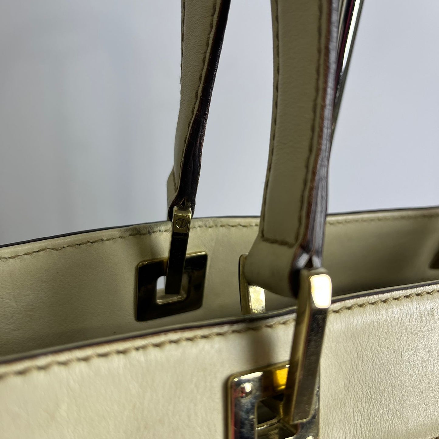 Gucci GG Canvas Punch Tote Bag White