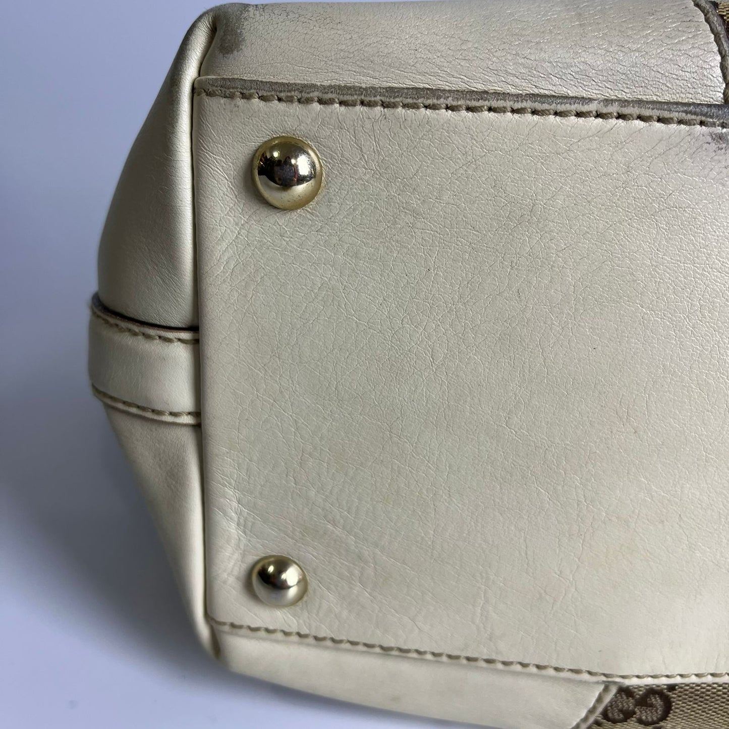 Gucci GG Canvas Punch Tote Bag White