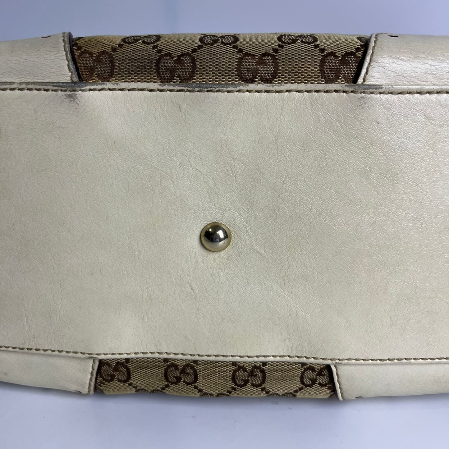 Gucci GG Canvas Punch Tote Bag White