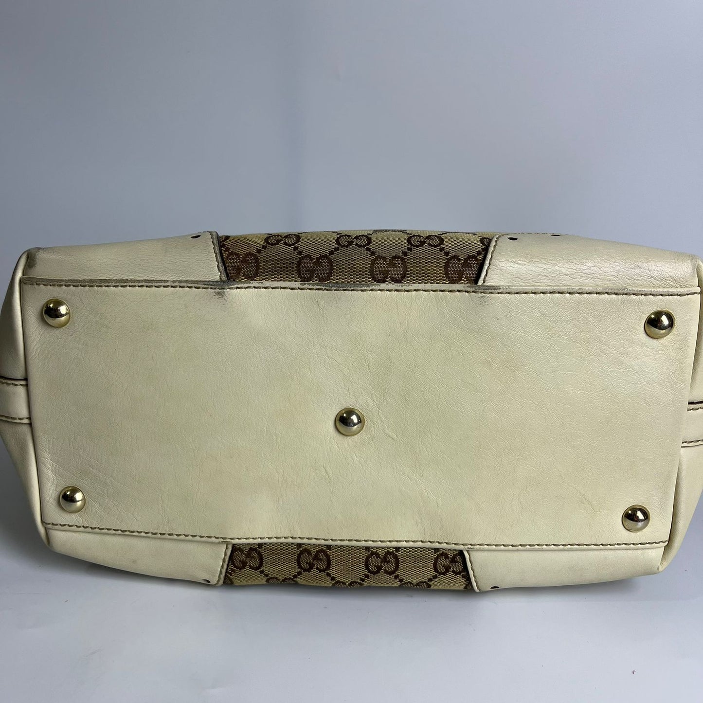 Gucci GG Canvas Punch Tote Bag White
