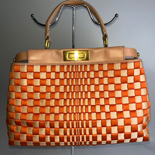 Fendi Peekaboo Woven Orange