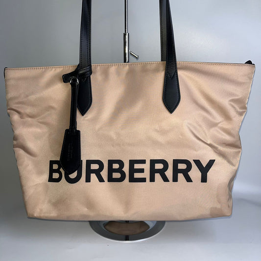 Burberry Branded Econyl Nylon Tote Rose Beige