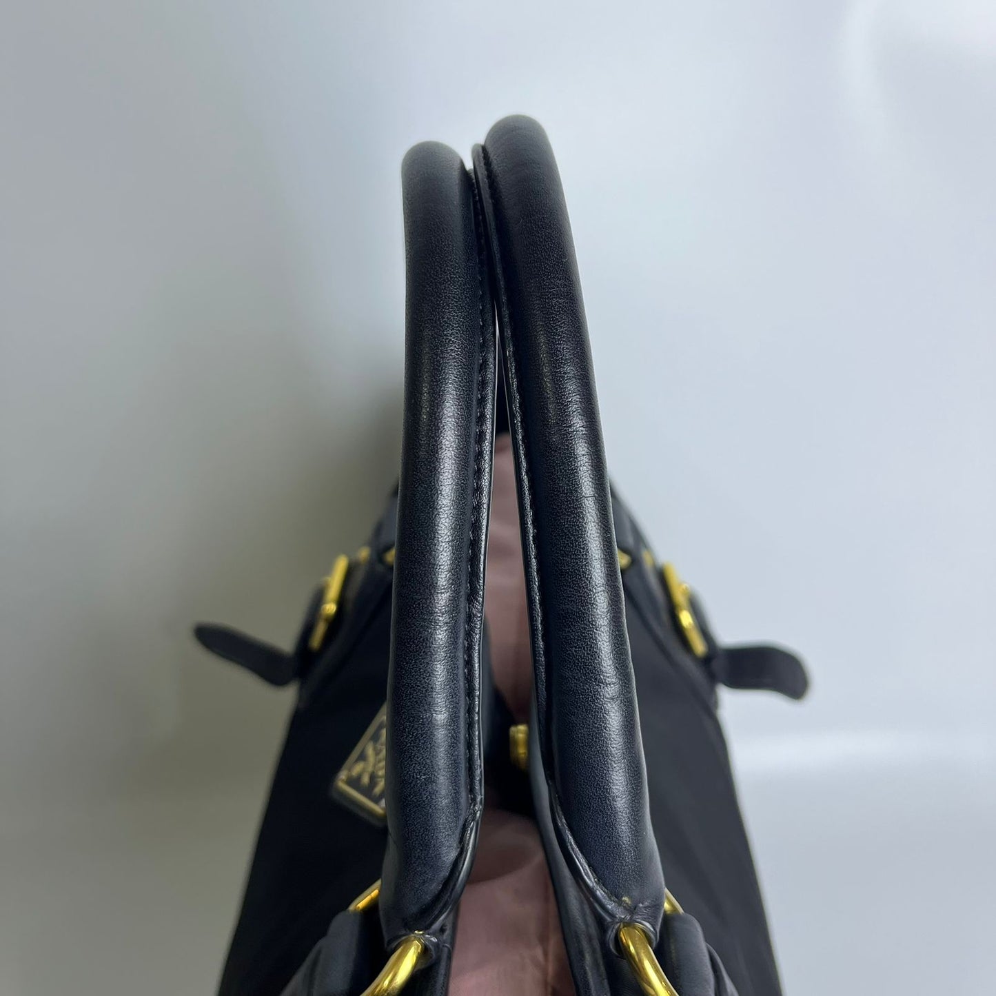 Prada Nylon Tote Top Handle Black